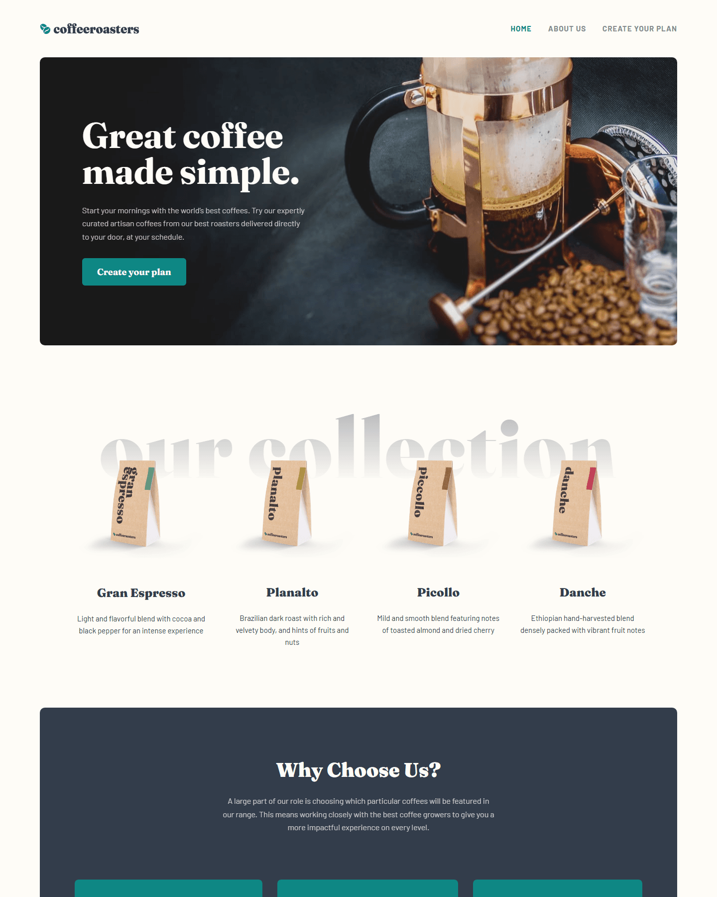 Coffee Roasters - strona marki kawowej