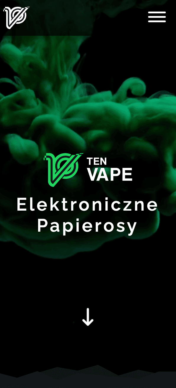Strona główna Ten Vape w widoku mobilnym